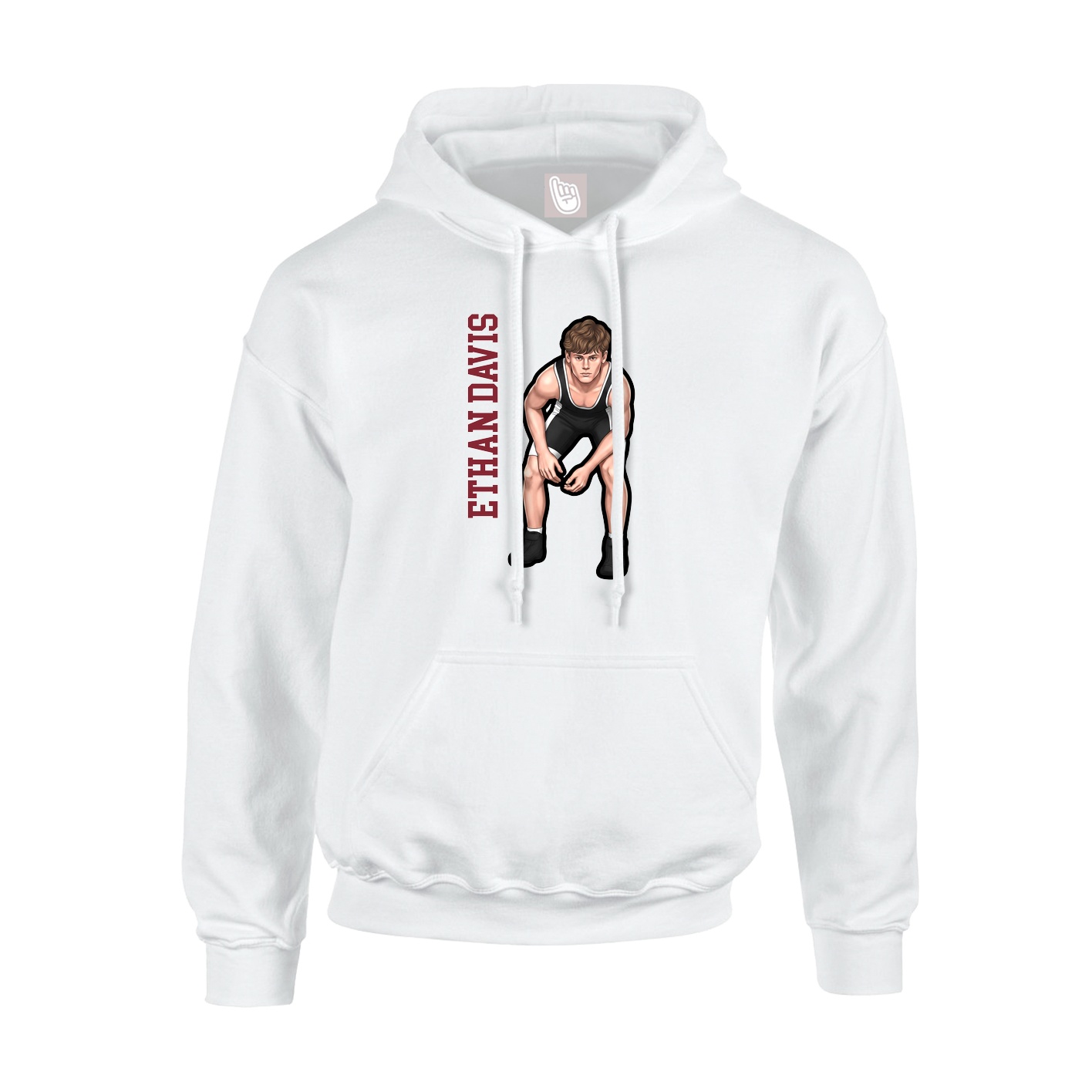 Hoodie — Name Vertical in White