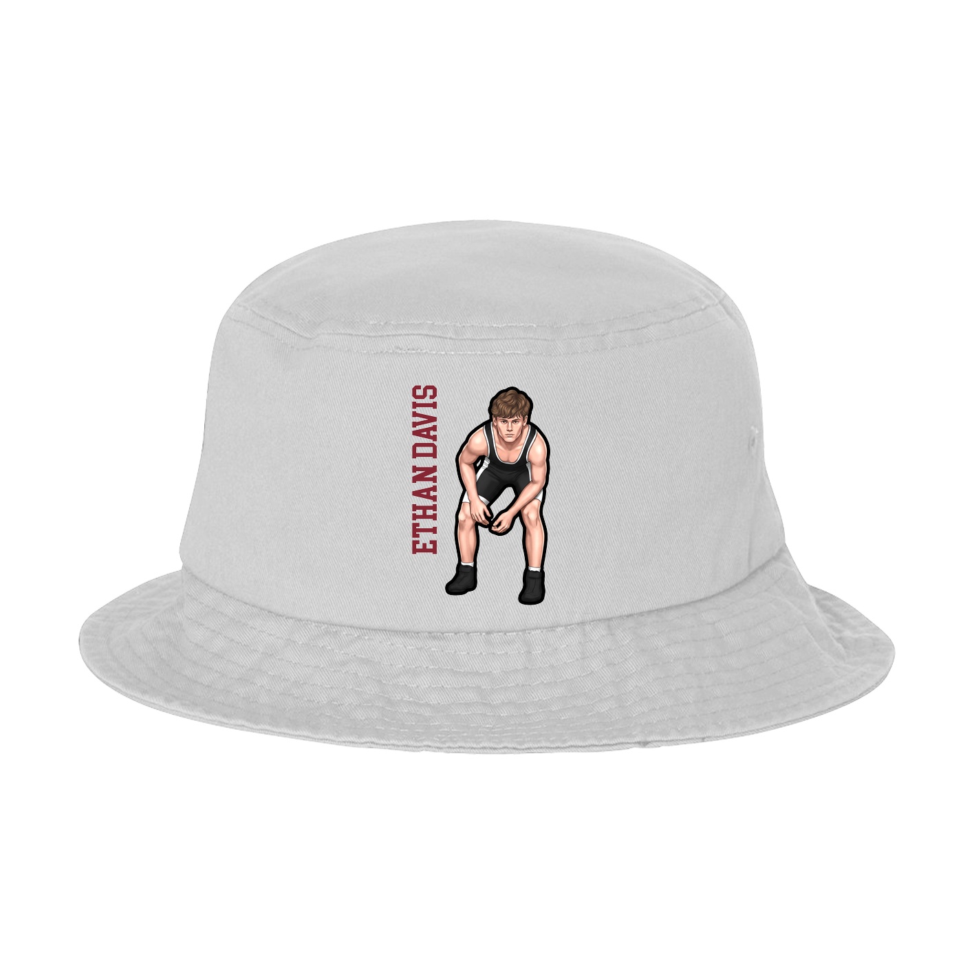 Bucket Cap — Name Vertical in White