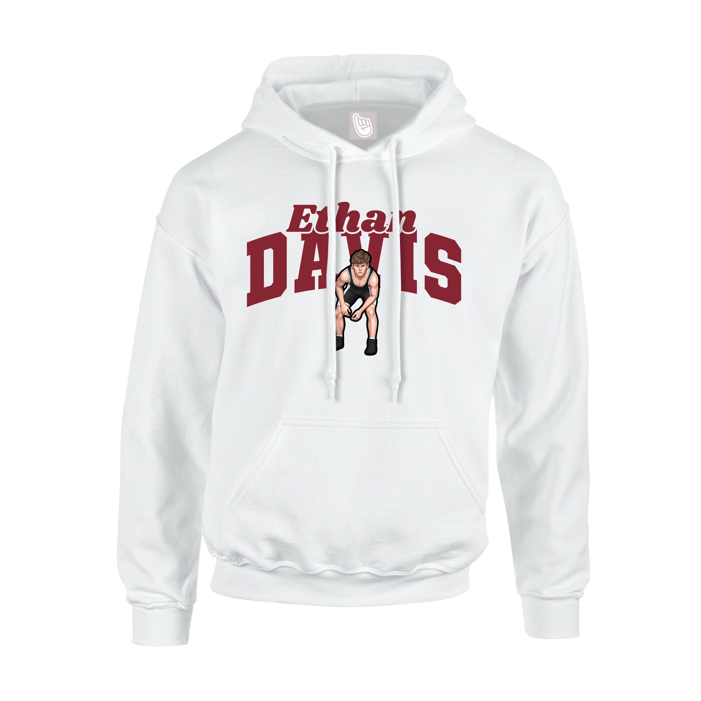 Youth Hoodie — Signature Arch in White