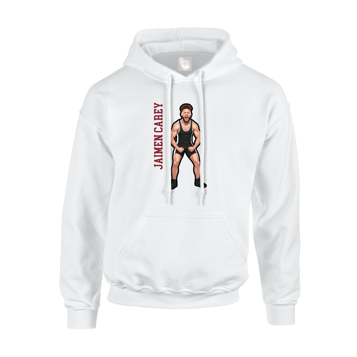 Youth Hoodie — Name Vertical in White