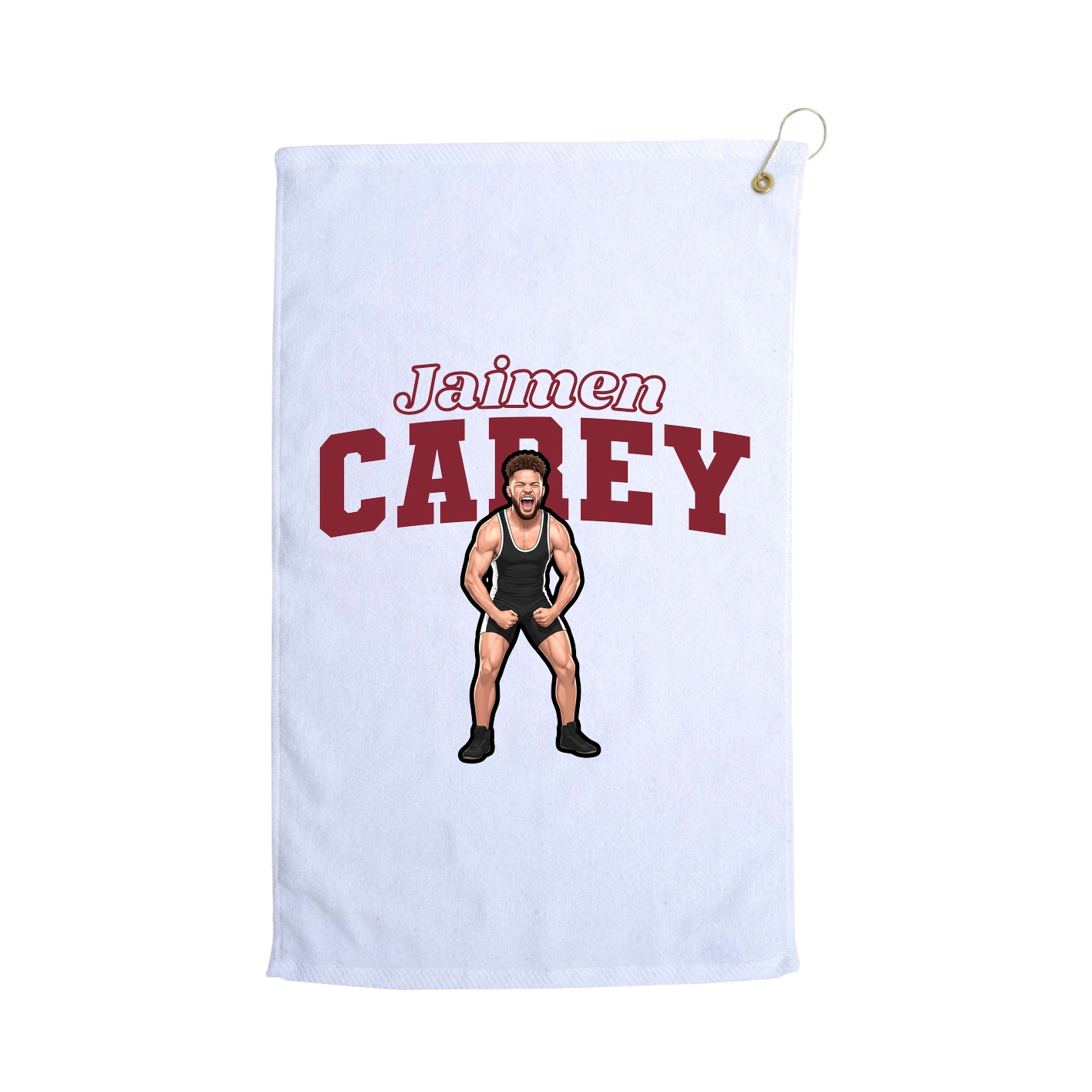 Golf Towel — Name Arch in White
