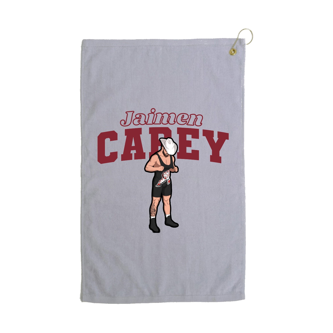 Golf Towel — Name Arch in Grey