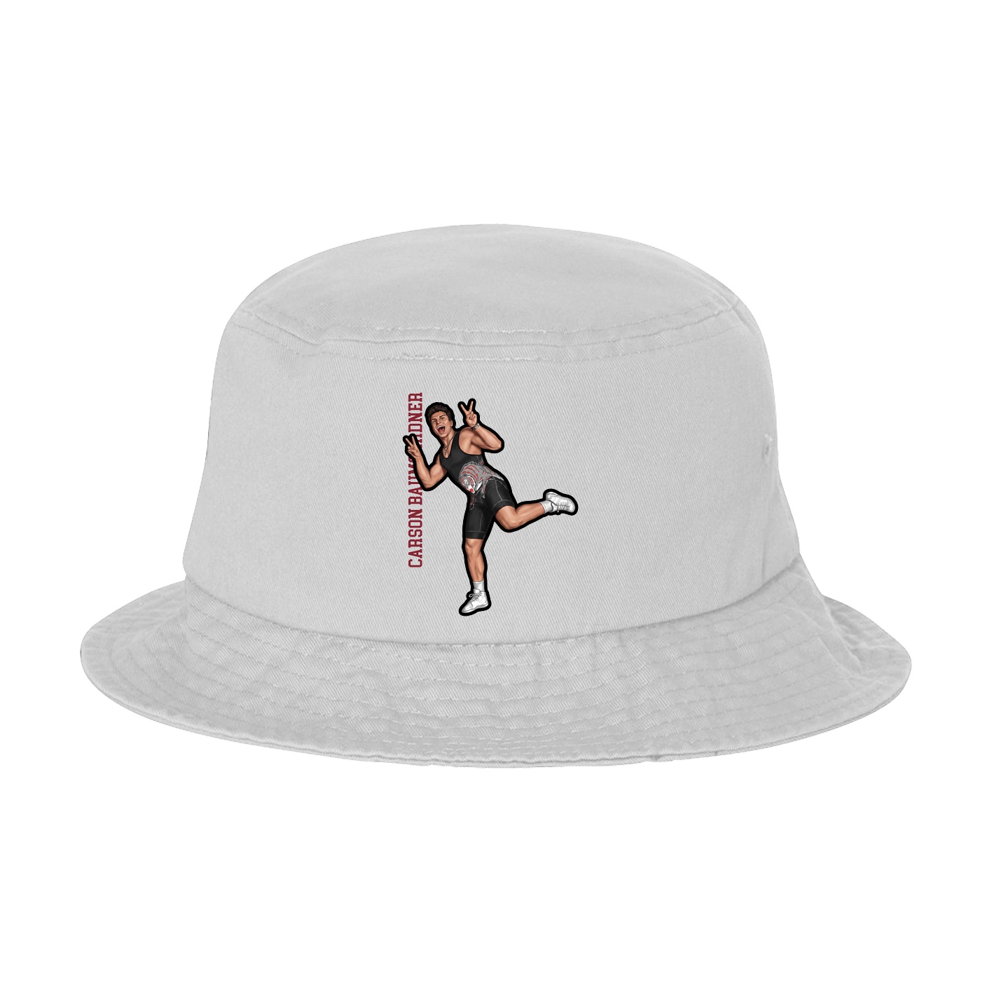 Bucket Cap — Name Vertical in White