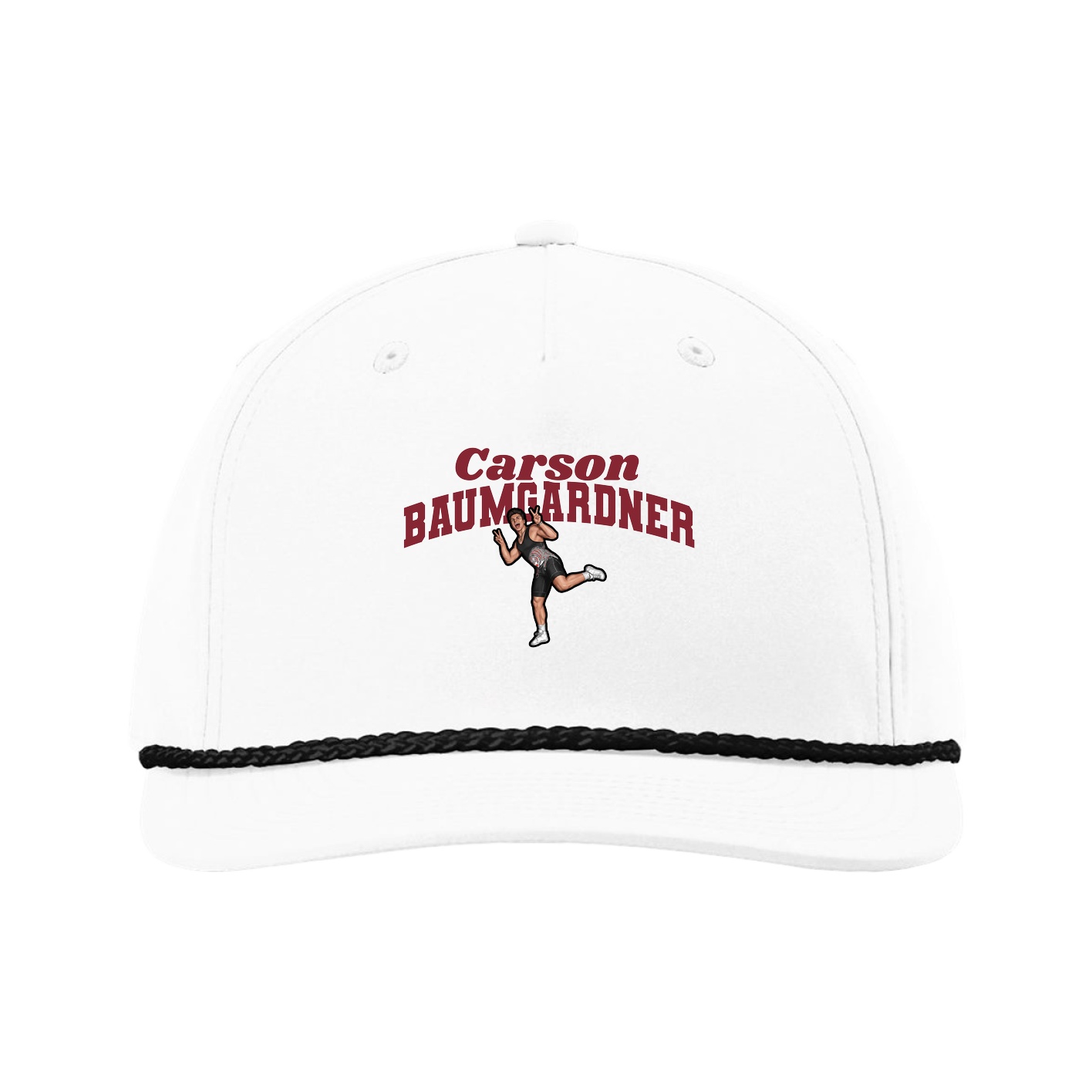 Five-Panel Classic Rope Cap — Signature Arch in White