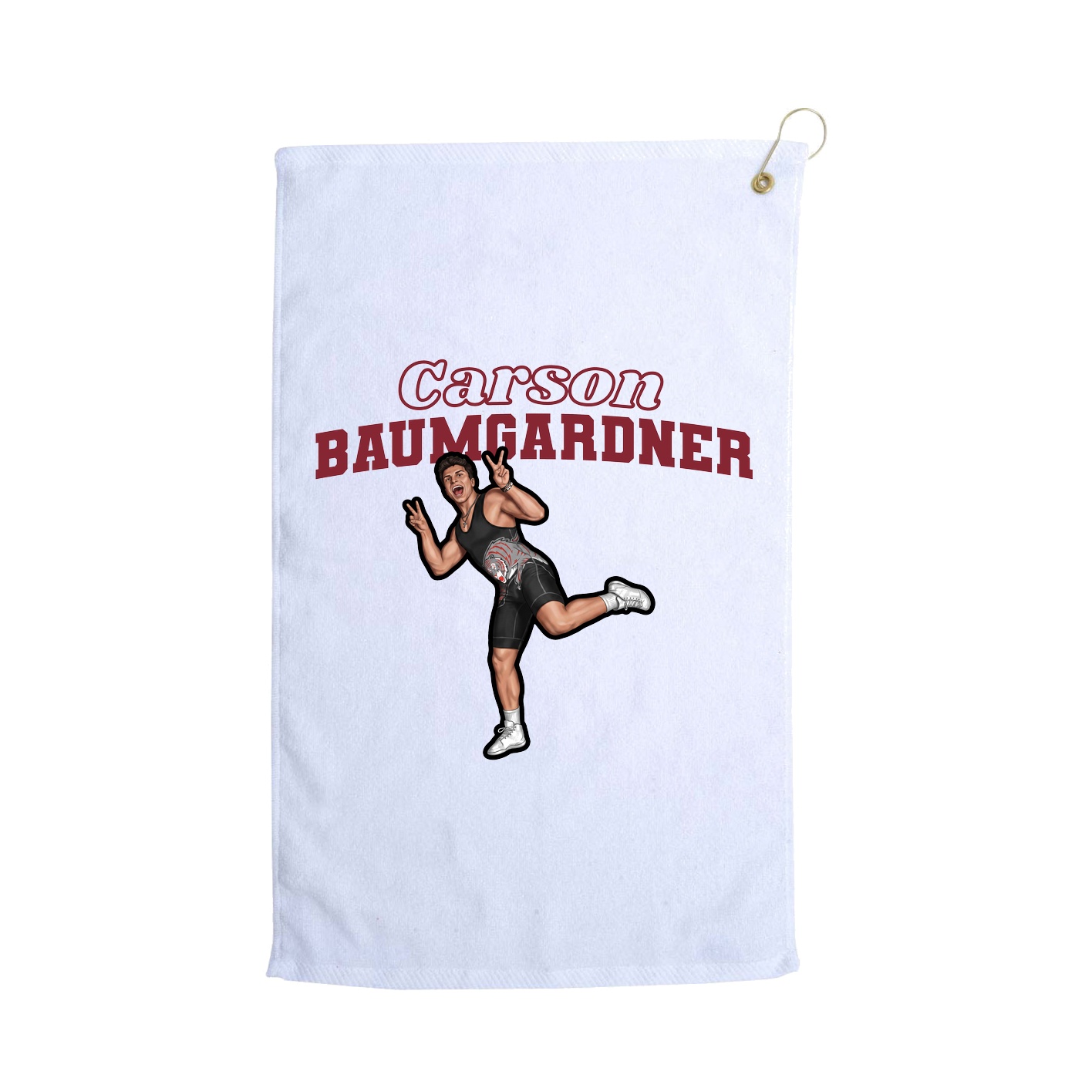 Golf Towel — Name Arch in White