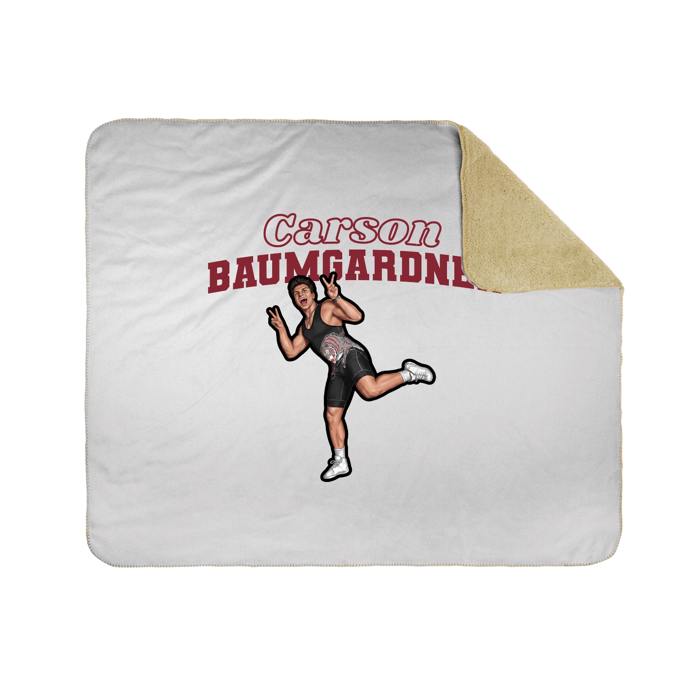 Throw Blanket — Name Arch in White