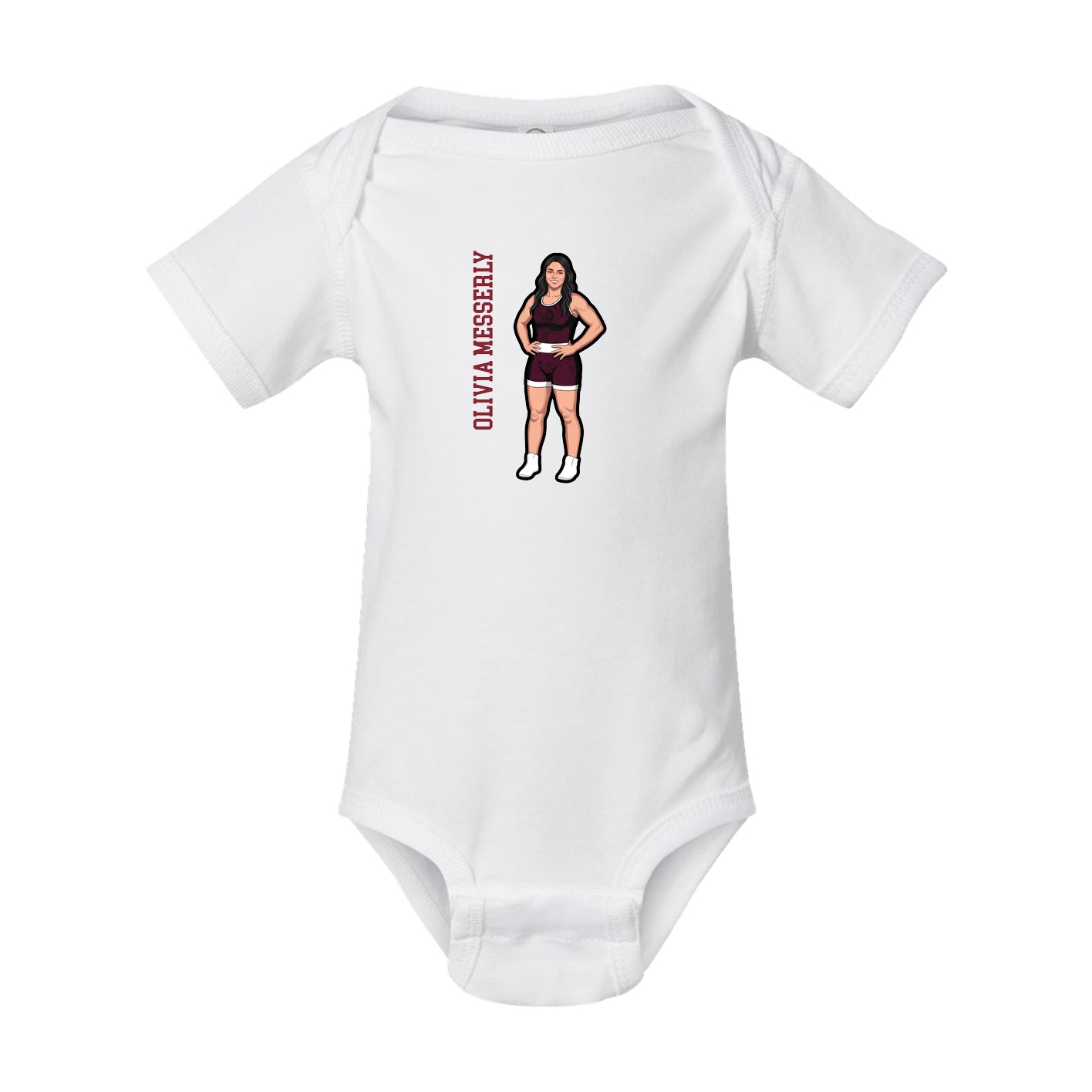 Baby Onesie — Name Vertical in White