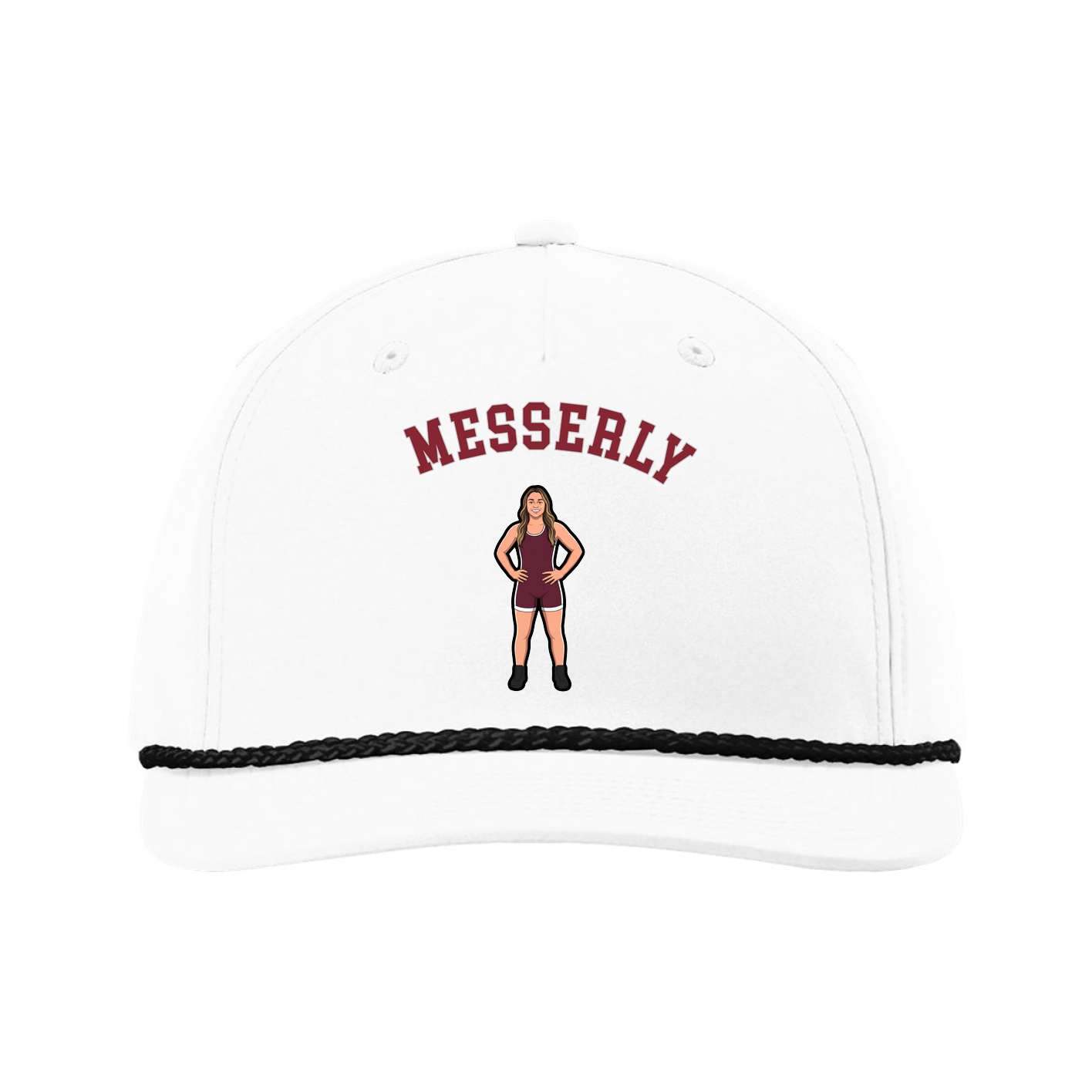Five-Panel Classic Rope Cap — Shirsey Arch in White