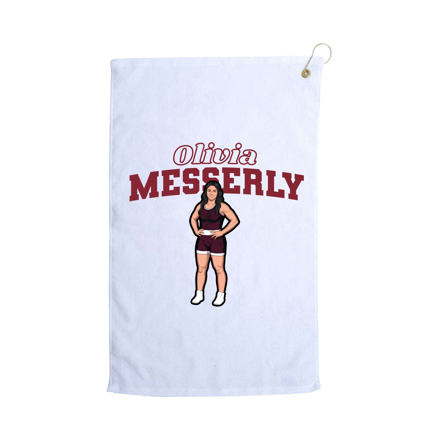 Golf Towel — Name Arch in White