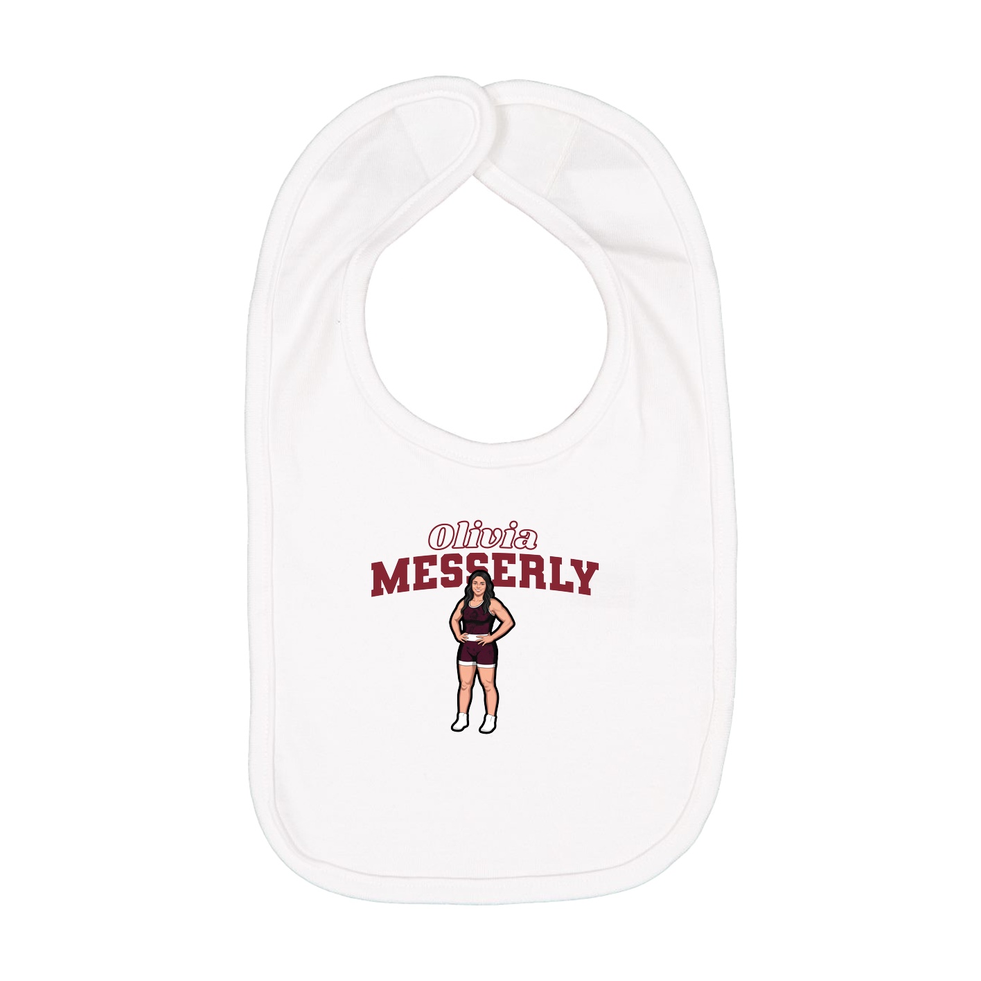Infant Bib — Name Arch in White