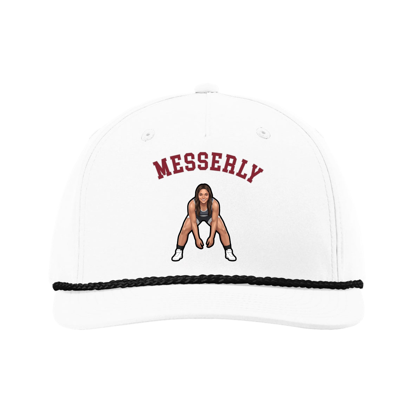 Five-Panel Classic Rope Cap — Shirsey Arch in White