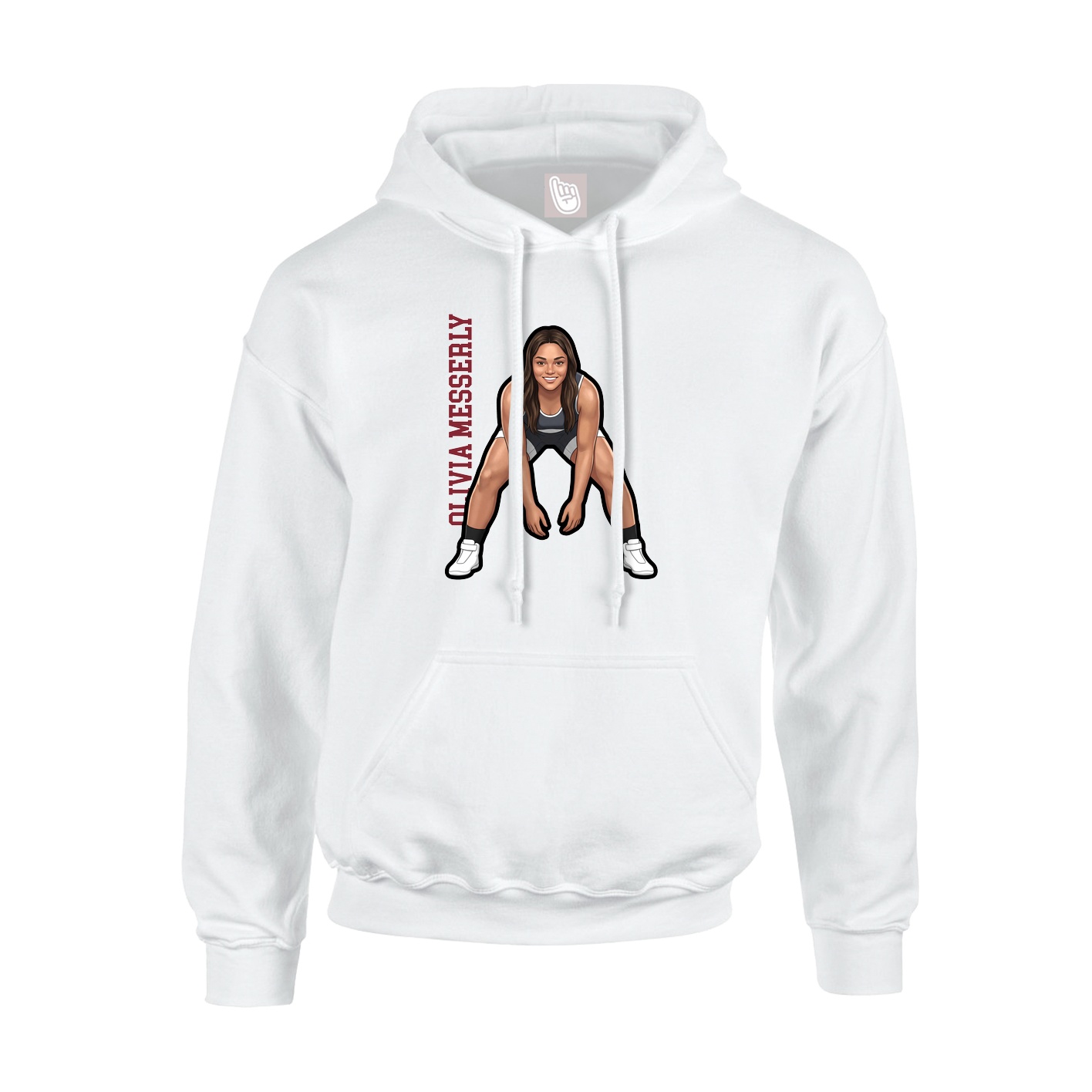 Youth Hoodie — Name Vertical in White