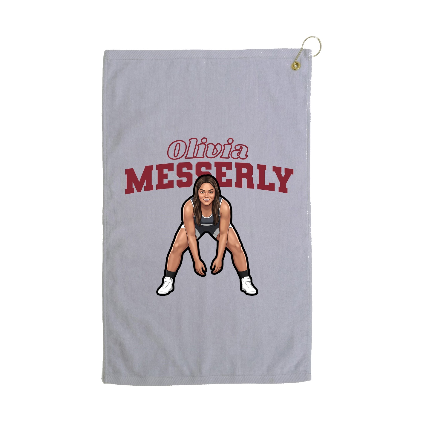 Golf Towel — Name Arch in Grey