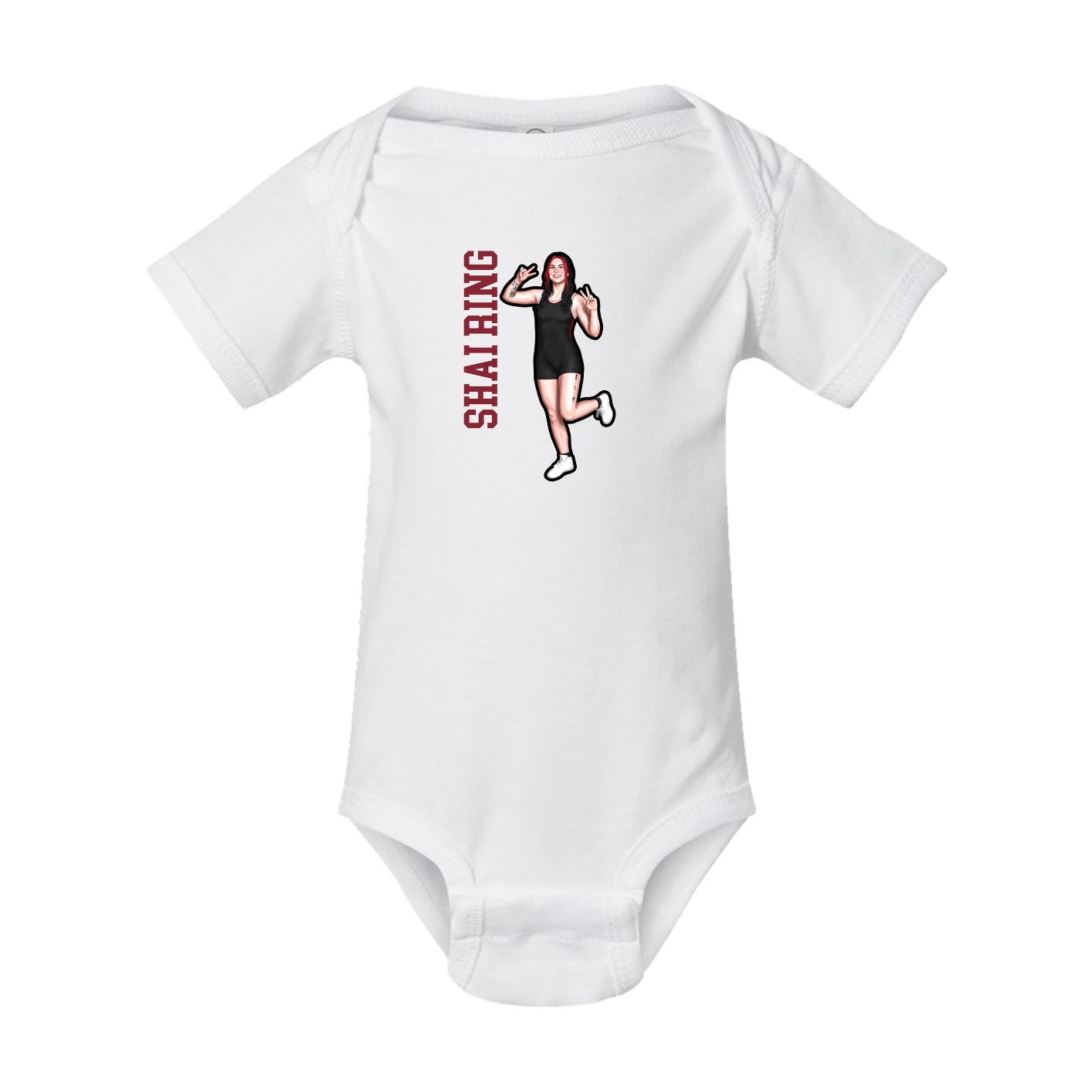 Baby Onesie — Name Vertical in White