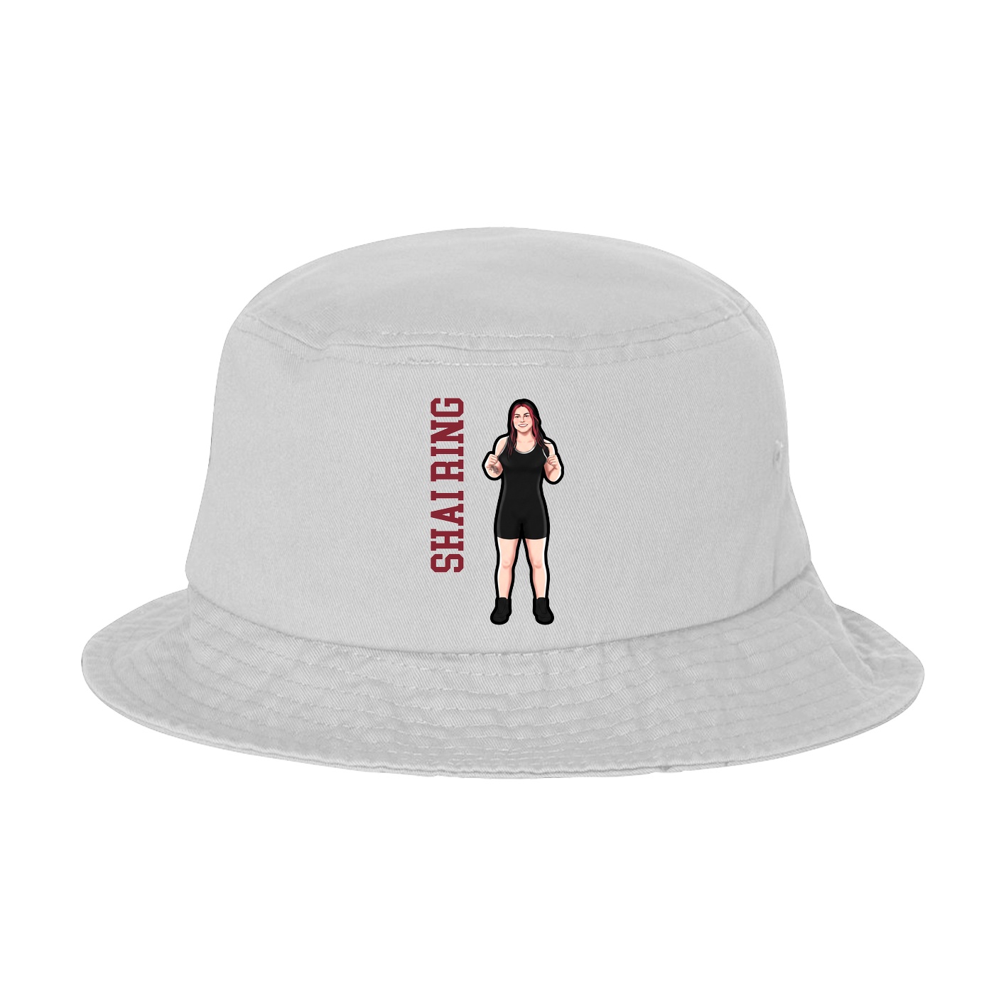 Bucket Cap — Name Vertical in White