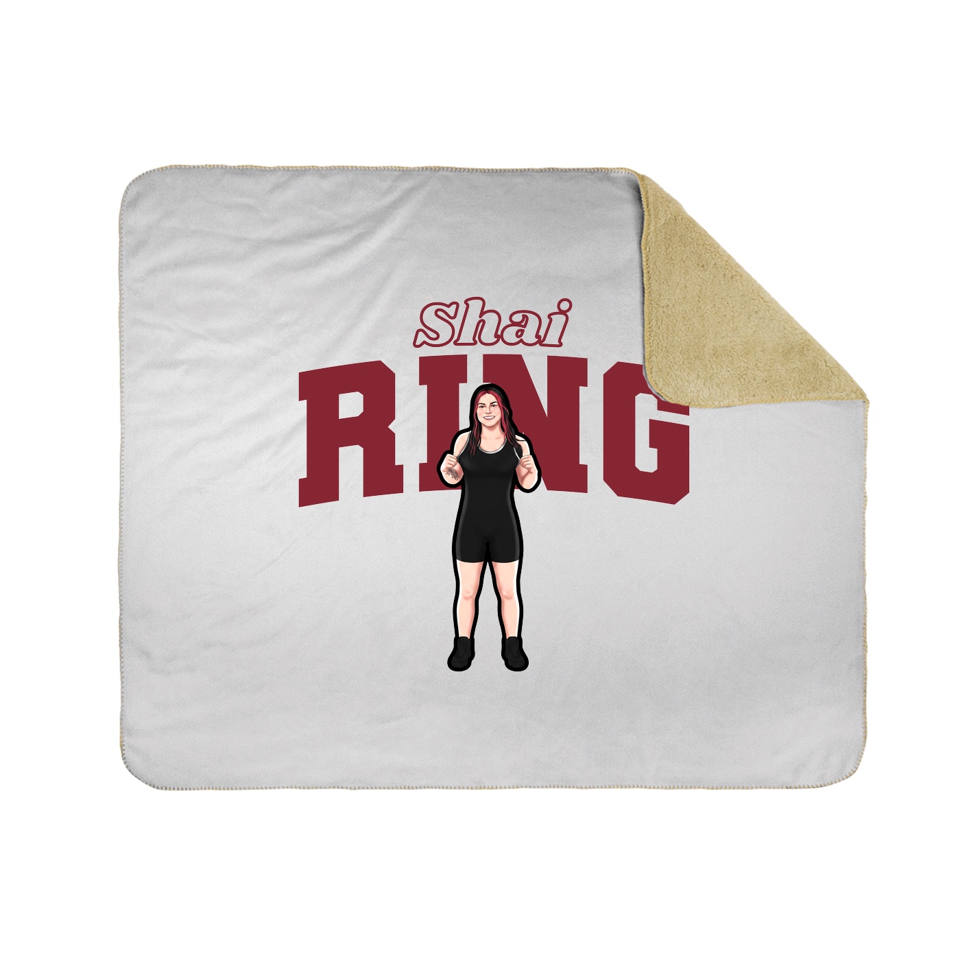 Throw Blanket — Name Arch in White