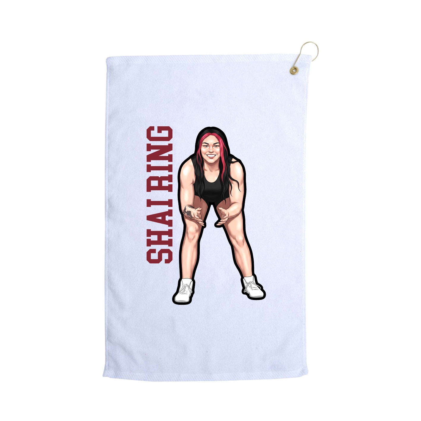 Golf Towel — Name Vertical in White