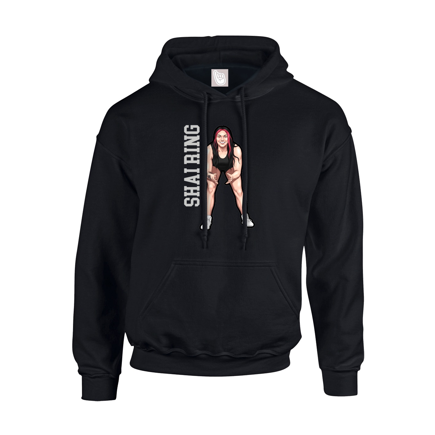 Hoodie — Name Vertical in Black