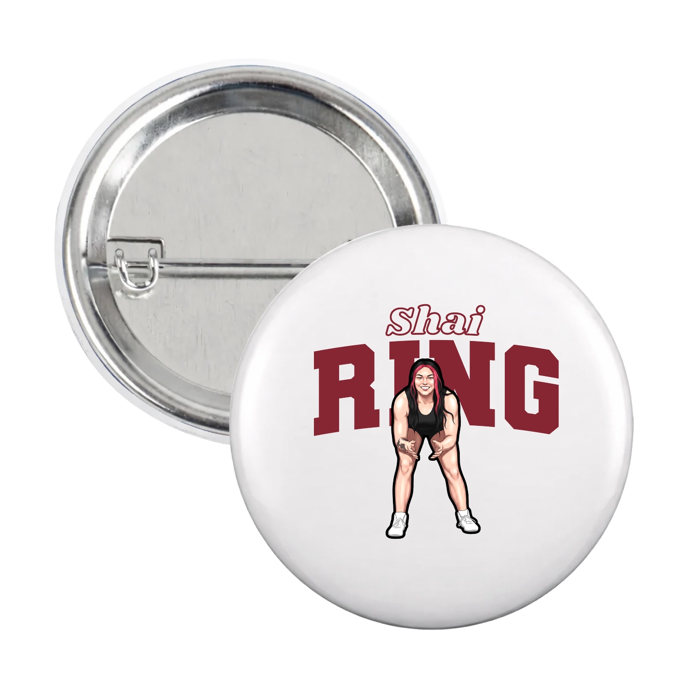 Game Day Button — Name Arch in White