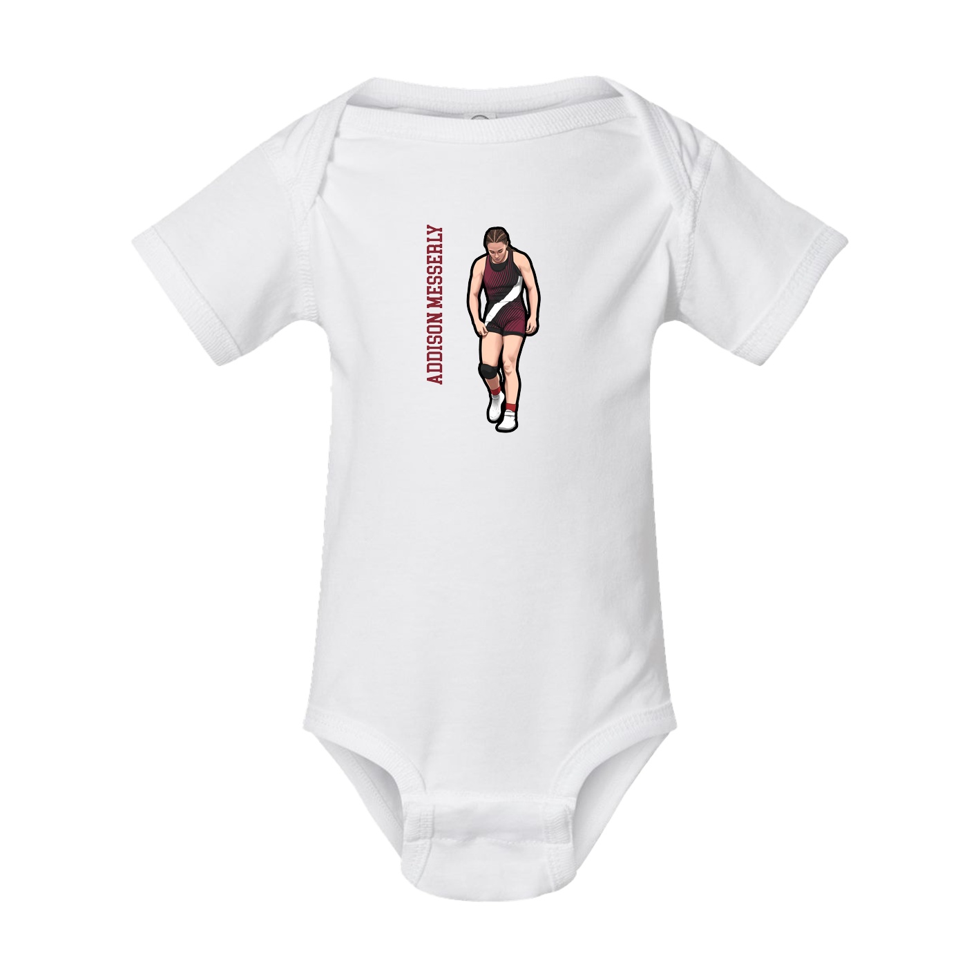Baby Onesie — Name Vertical in White