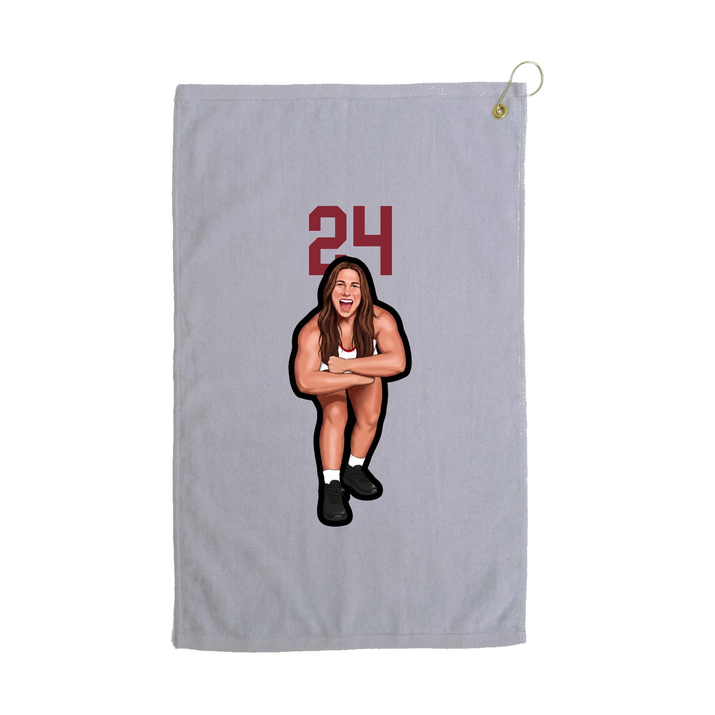Golf Towel — Number Top in Grey