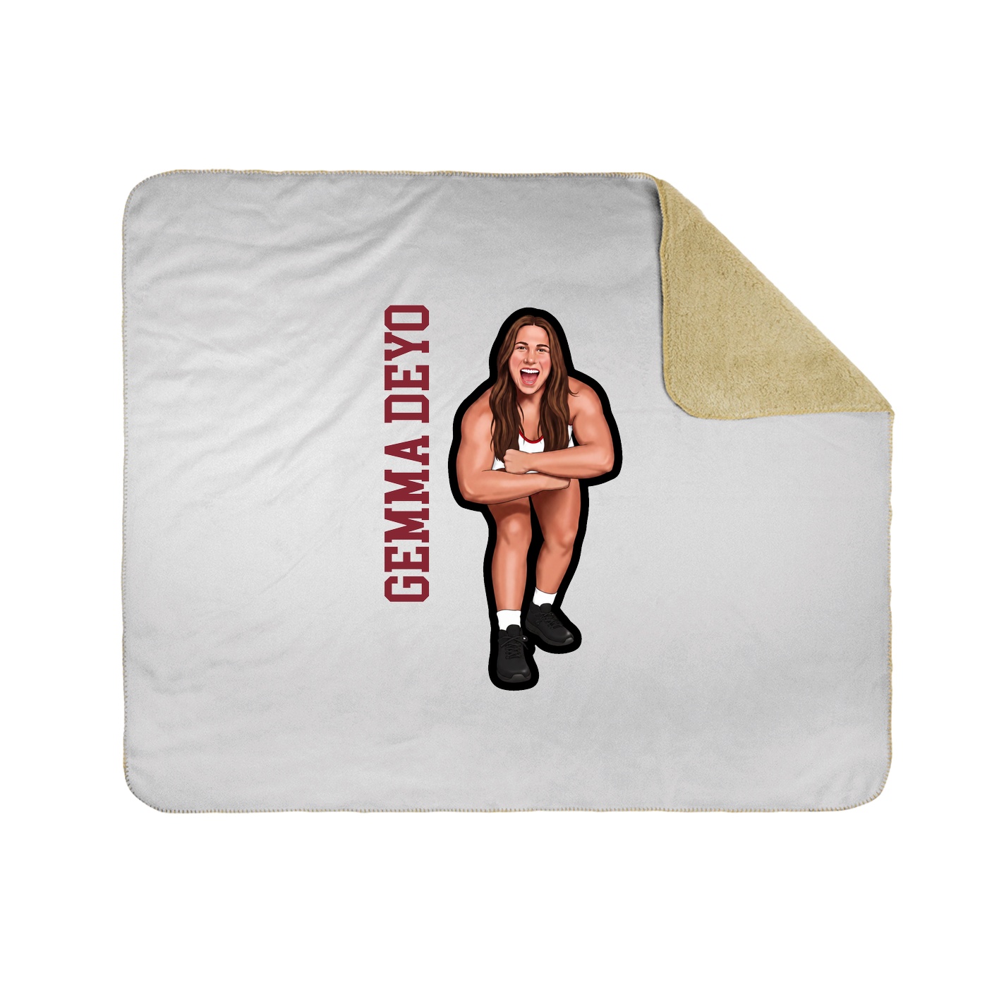 Throw Blanket — Name Vertical in White