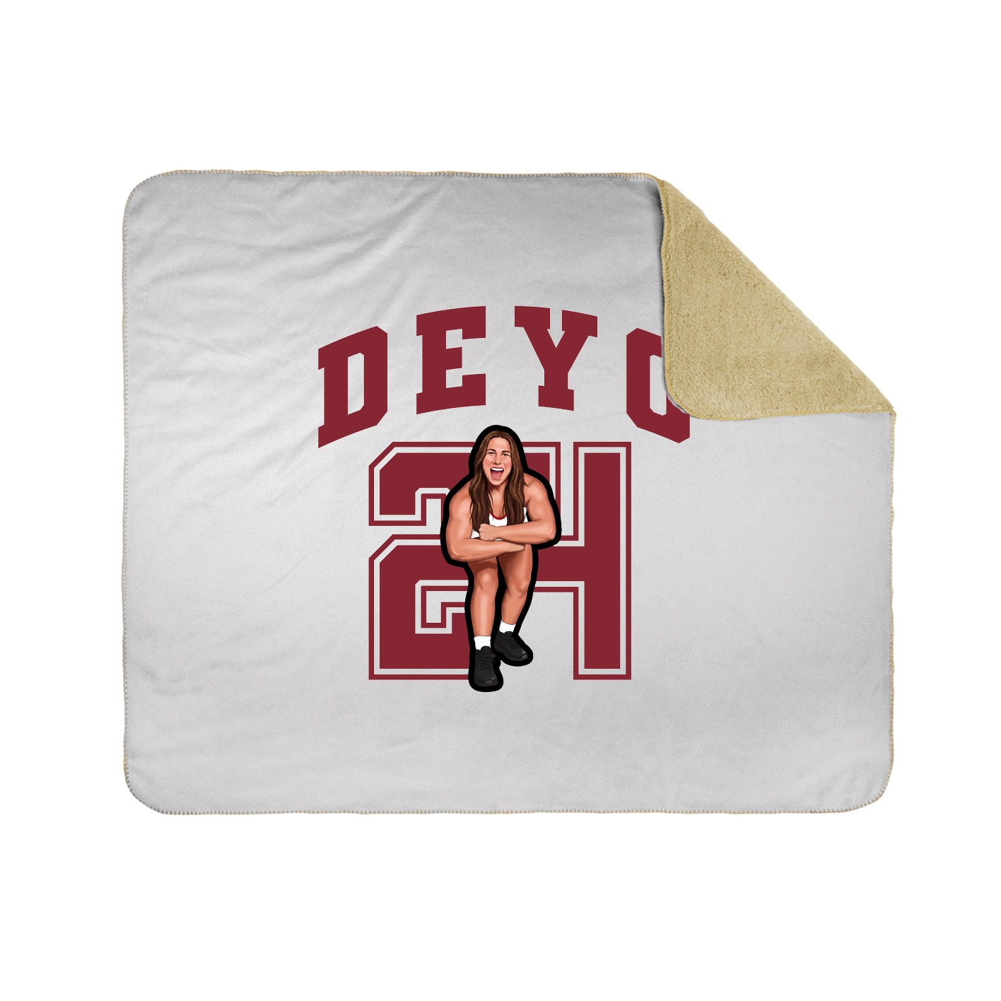 Throw Blanket — Number in White