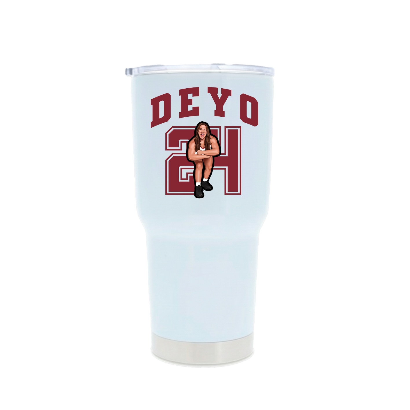 30oz Stainless Steel Tumbler — Number in White