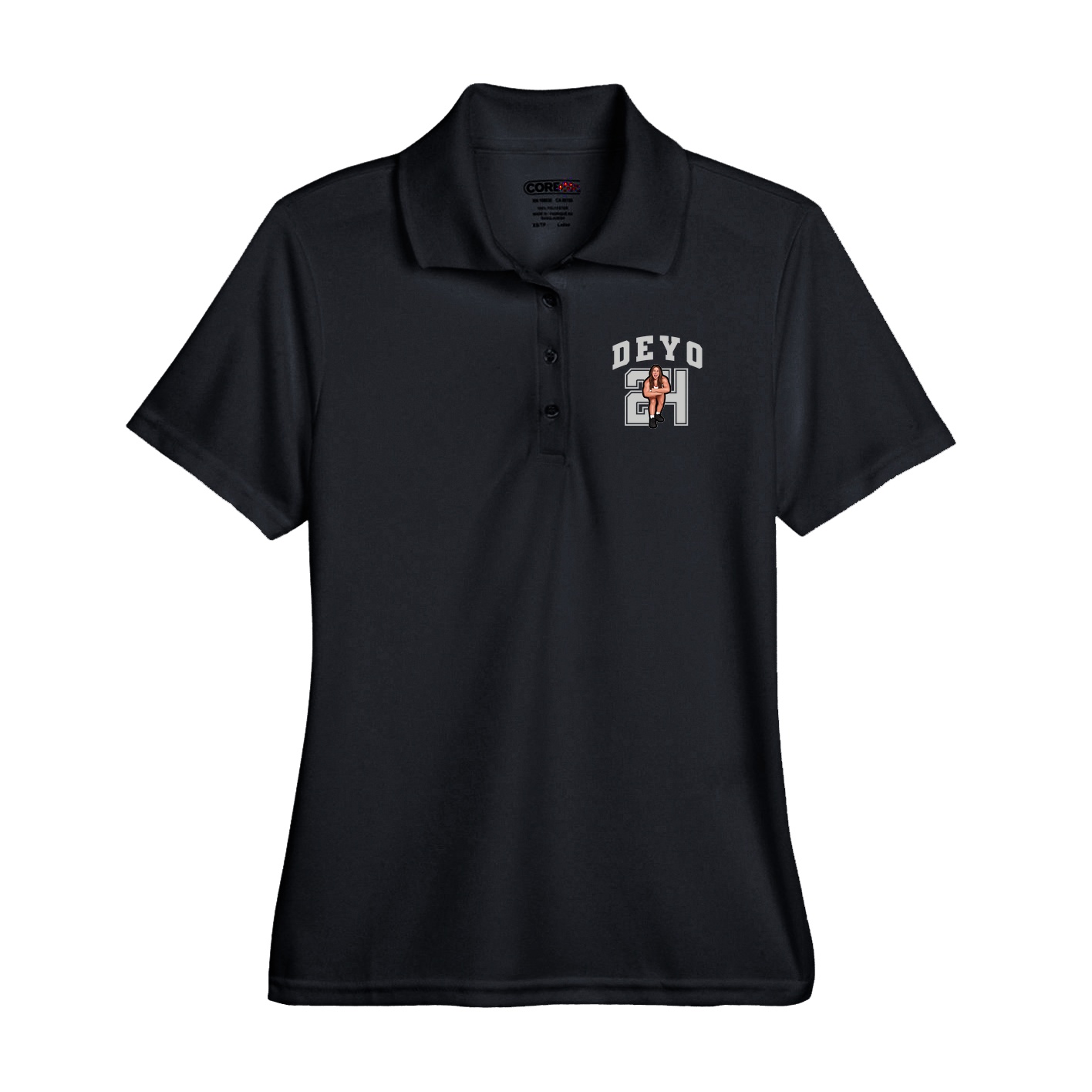 Performance Polo — Number in Black