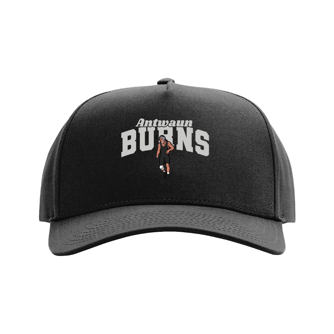 Full Fabric Five-Panel Champ Cap — Signature Arch in Black