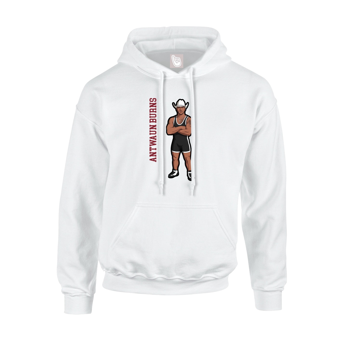 Youth Hoodie — Name Vertical in White