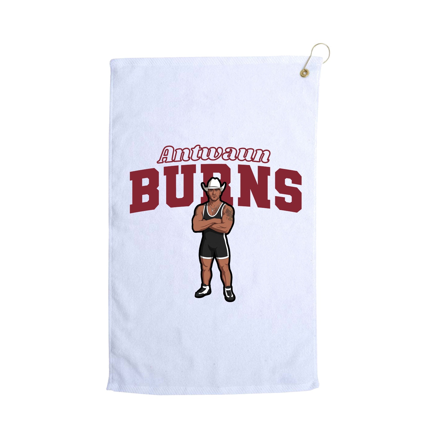 Golf Towel — Name Arch in White