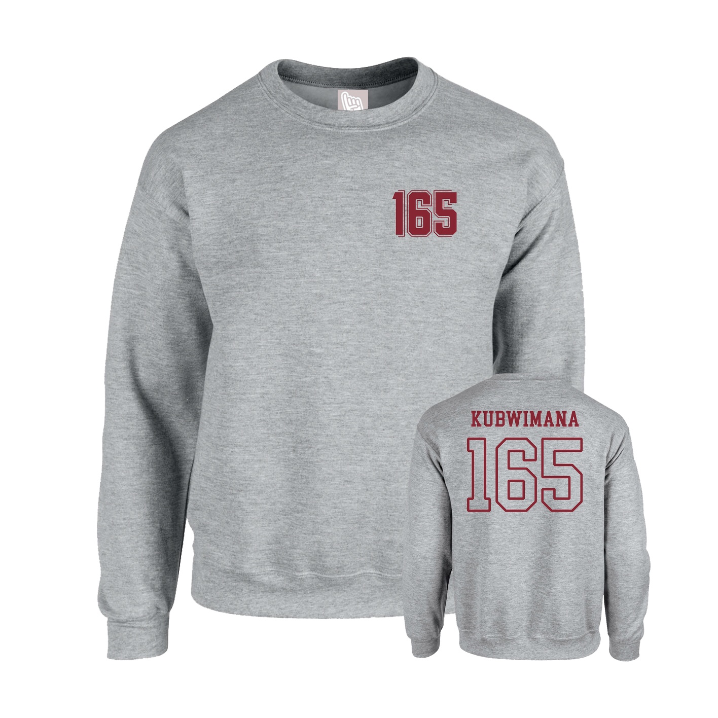 Fleece Crew — Chest Back in Grey
