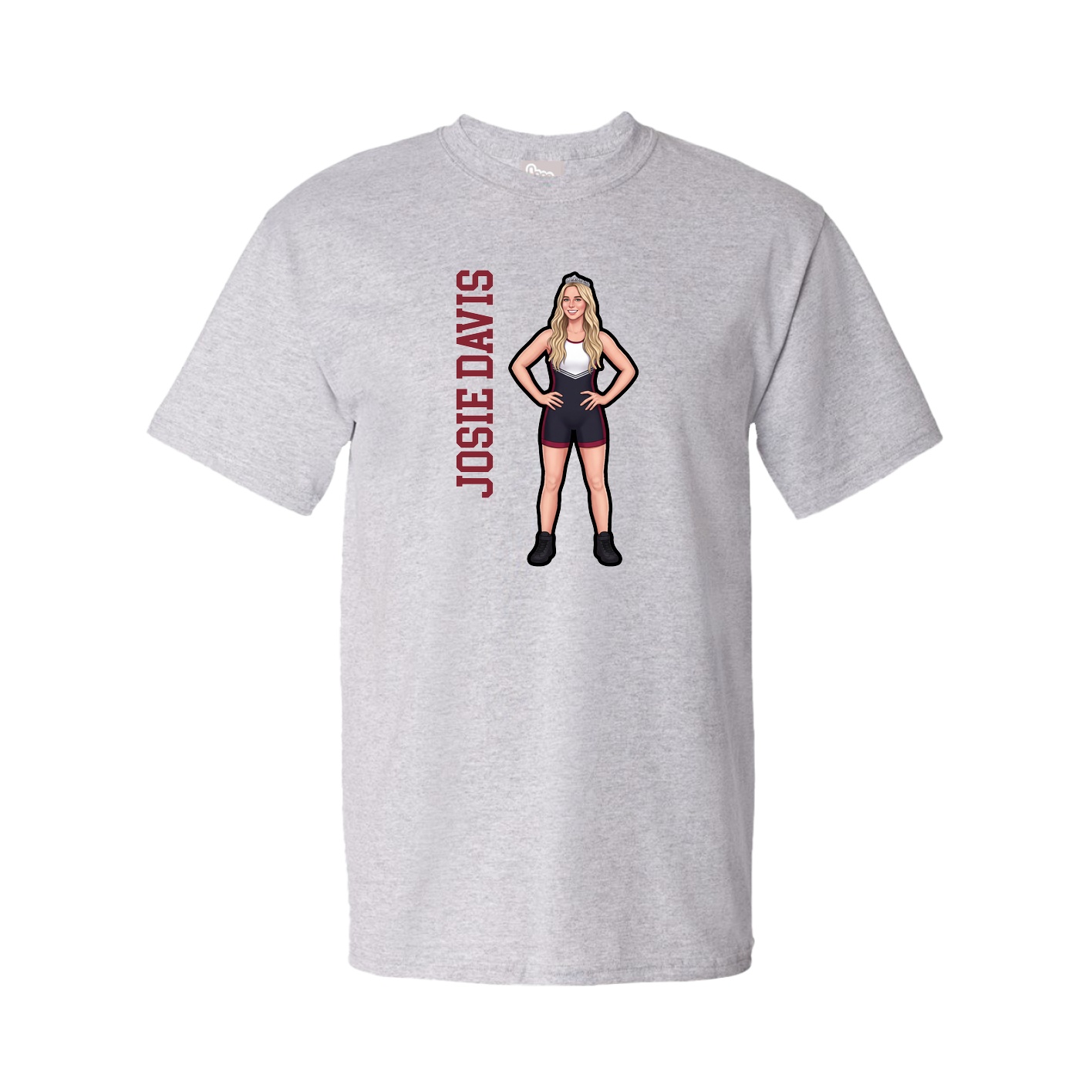 Tee — Name Vertical in Grey