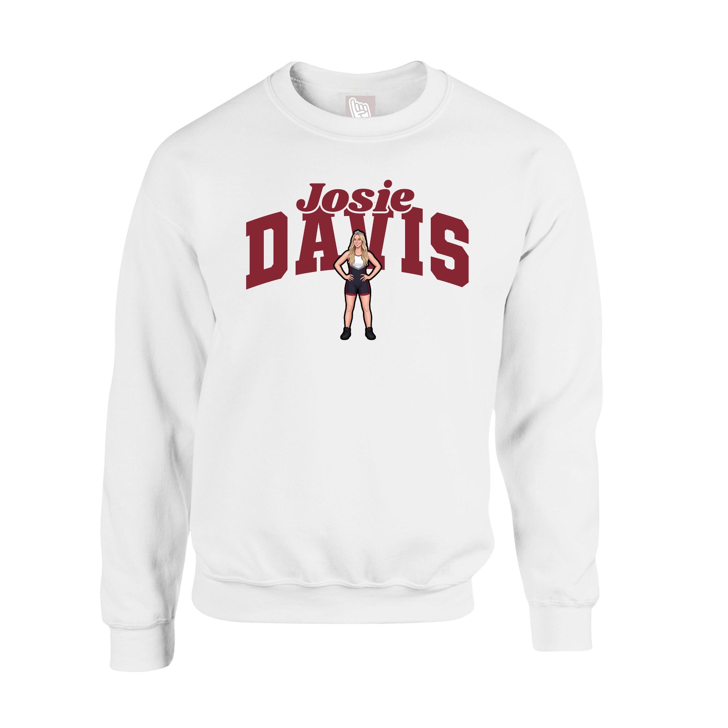 Fleece Crew — Signature Arch in White