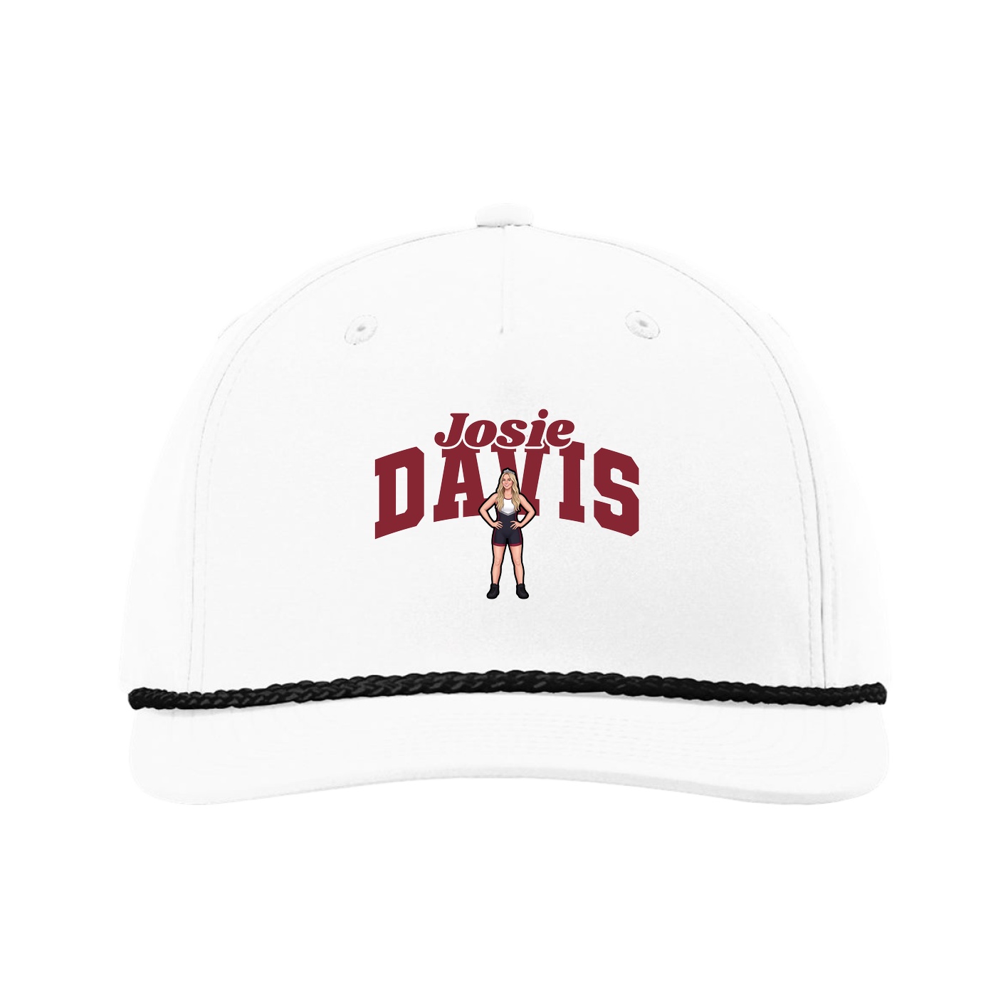Five-Panel Classic Rope Cap — Signature Arch in White