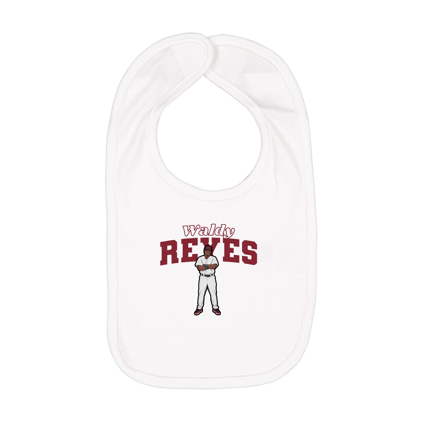 Infant Bib — Name Arch in White