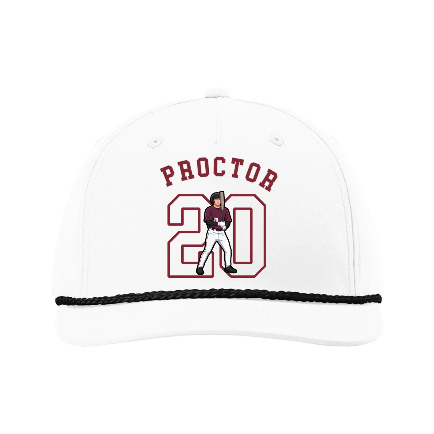 Five-Panel Classic Rope Cap — Shirsey Arch in White