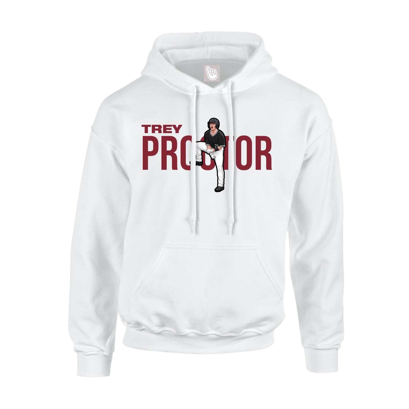 Youth Hoodie — Player Name in White