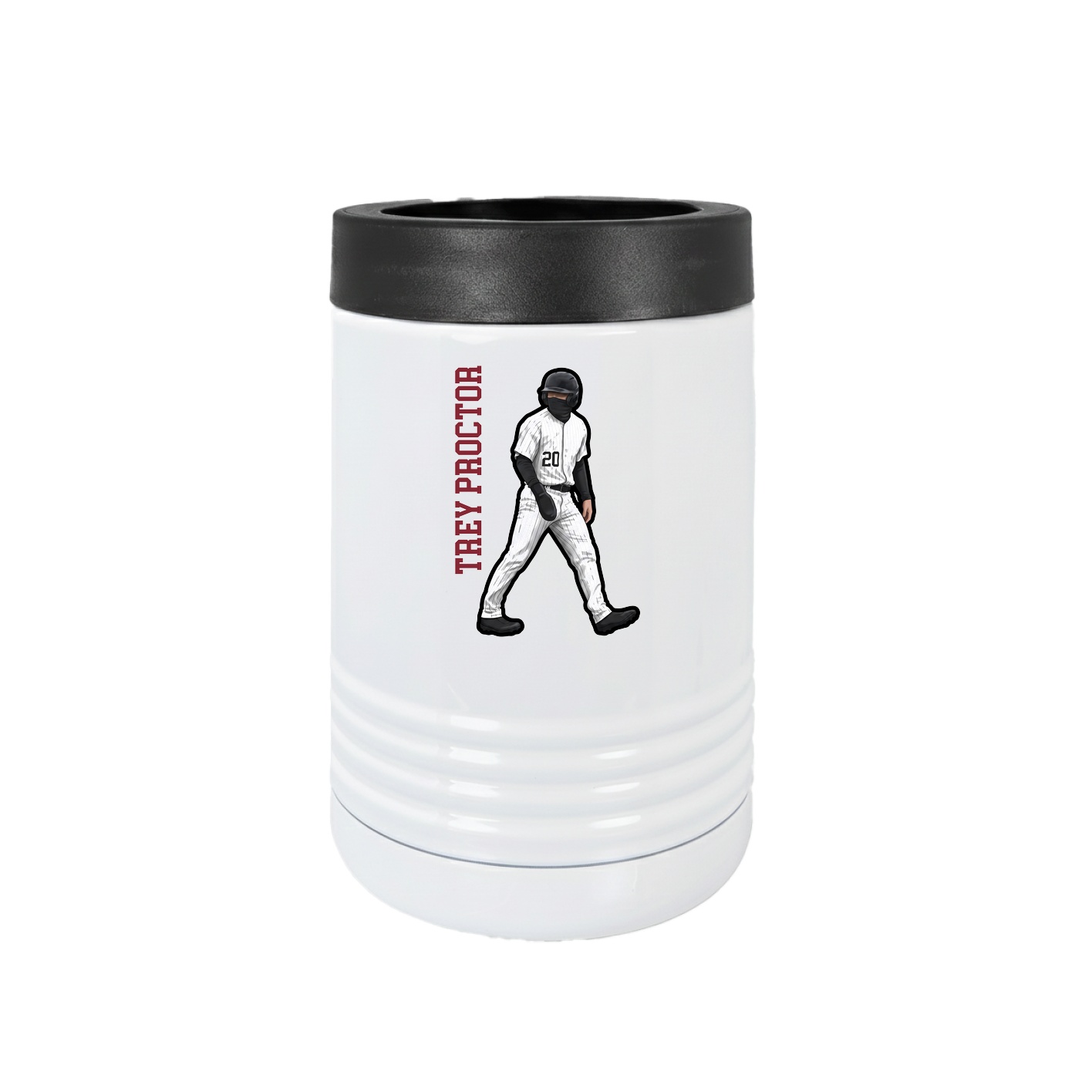 Beverage Holder — Name Vertical in White