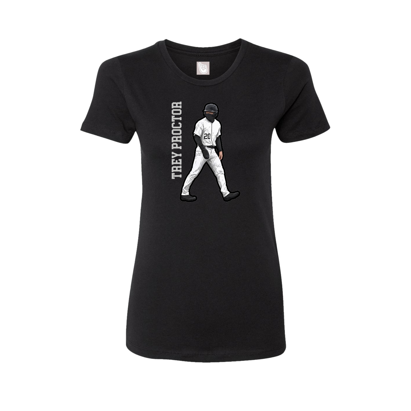 Fitted Women's Tee — Name Vertical in Black