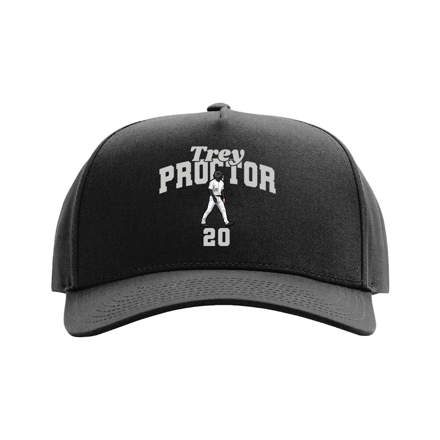 Full Fabric Five-Panel Champ Cap — Signature Arch in Black
