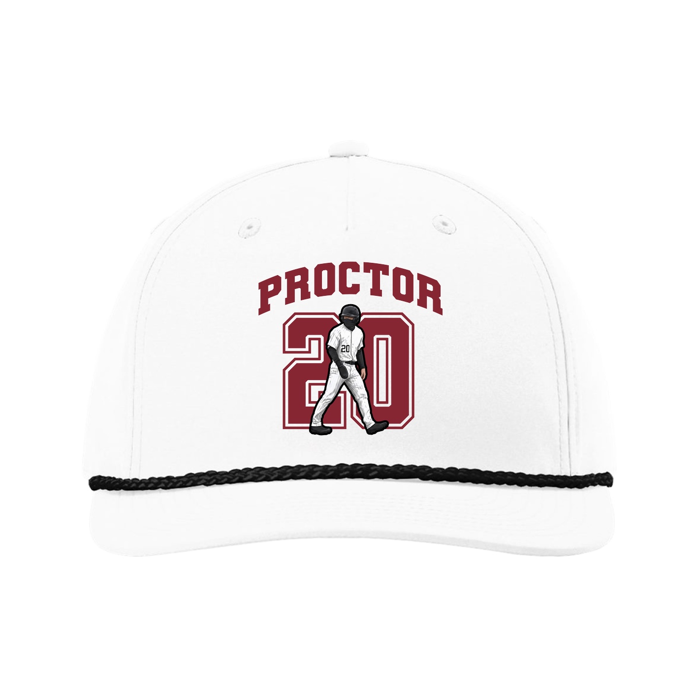 Five-Panel Classic Rope Cap — Number in White