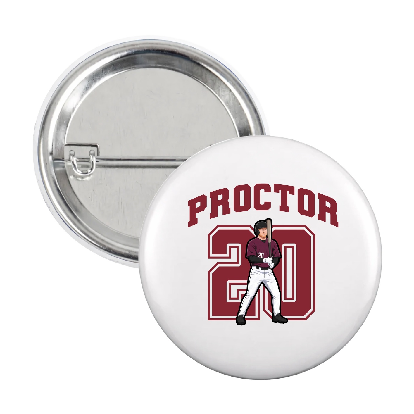 Game Day Button — Number in White