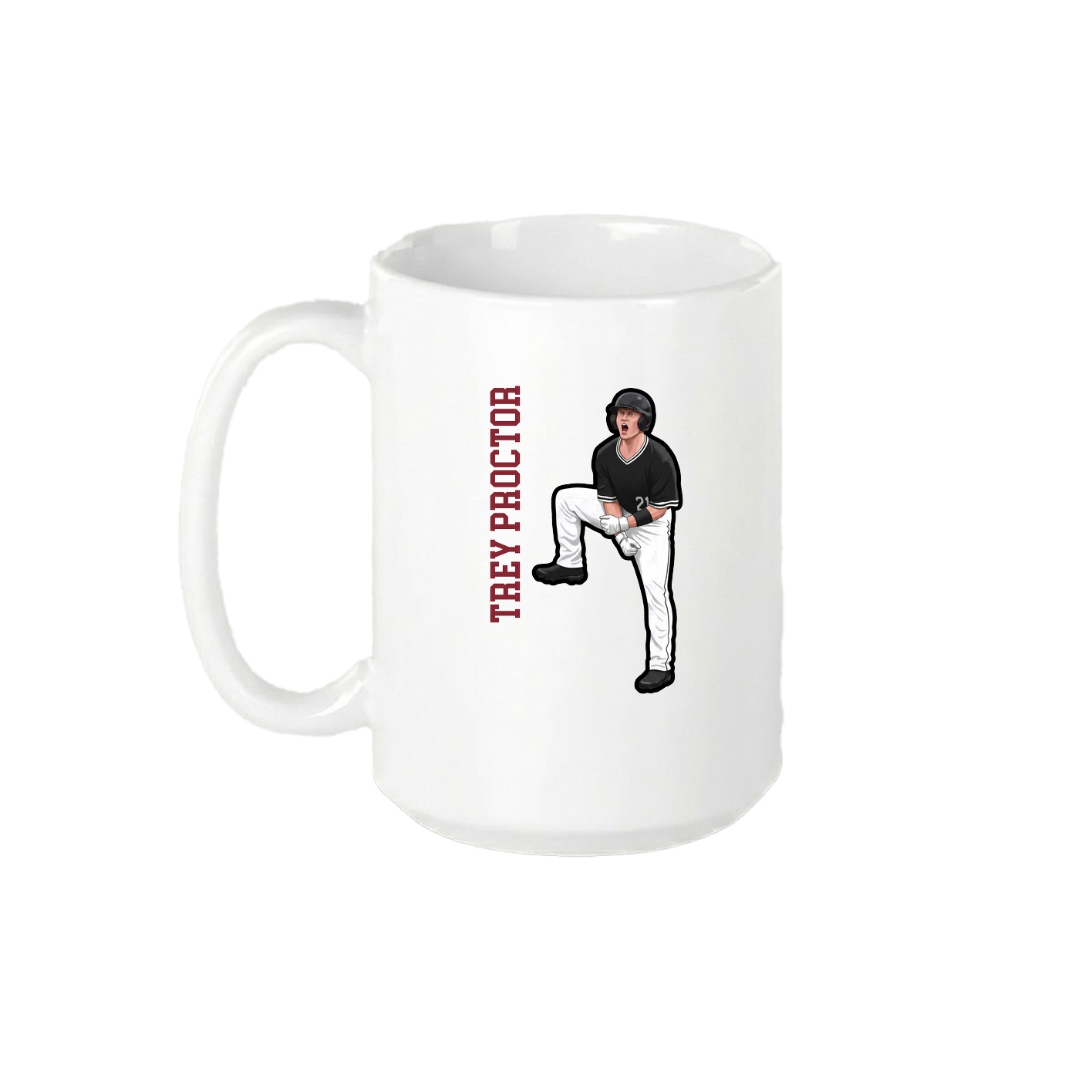 15oz Coffee Mug — Name Vertical in White