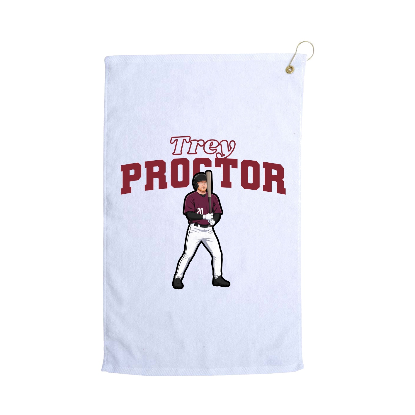 Golf Towel — Name Arch in White