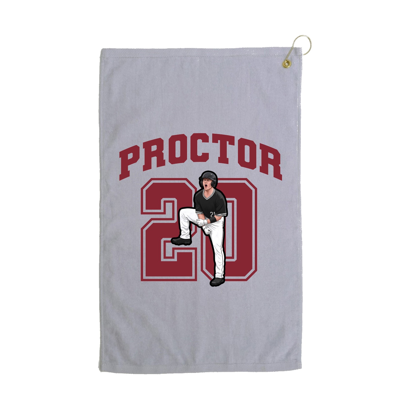 Golf Towel — Number in Grey