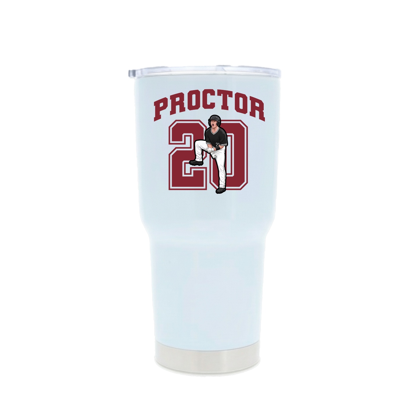 30oz Stainless Steel Tumbler — Number in White