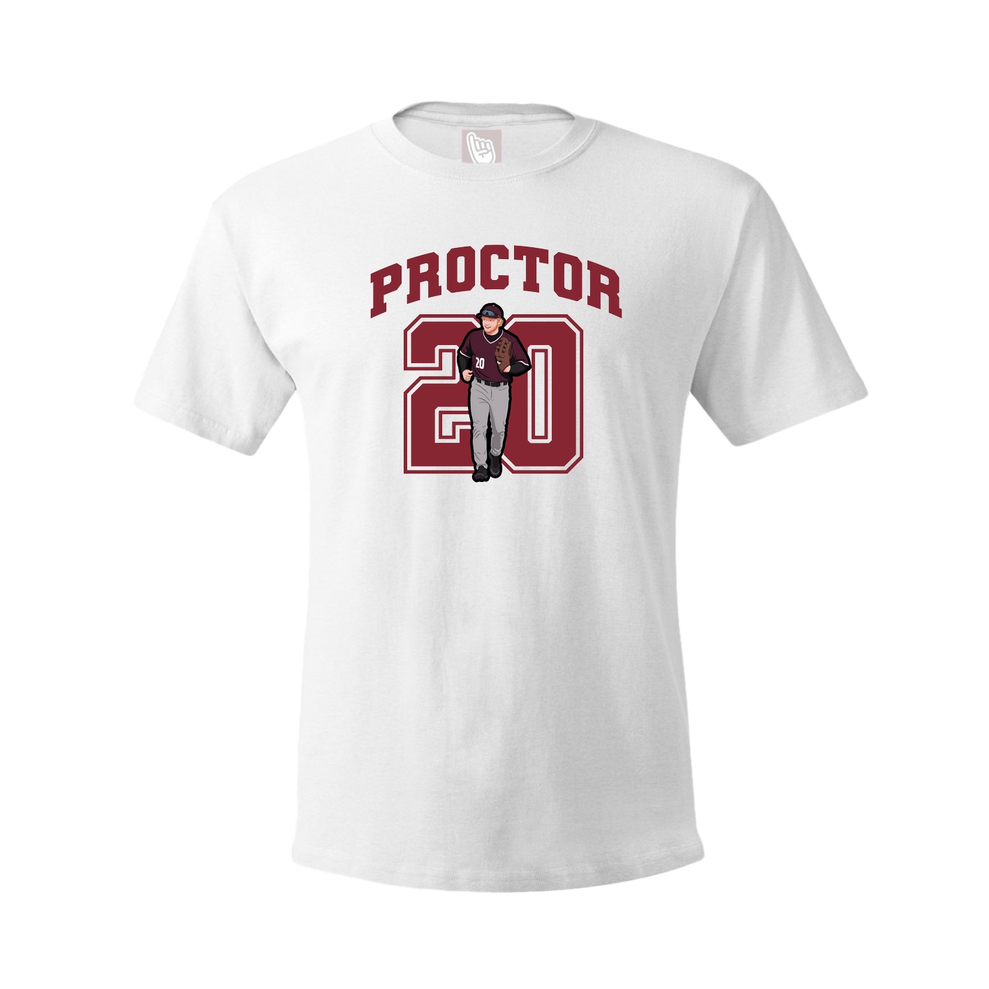 Youth Tee — Number in White