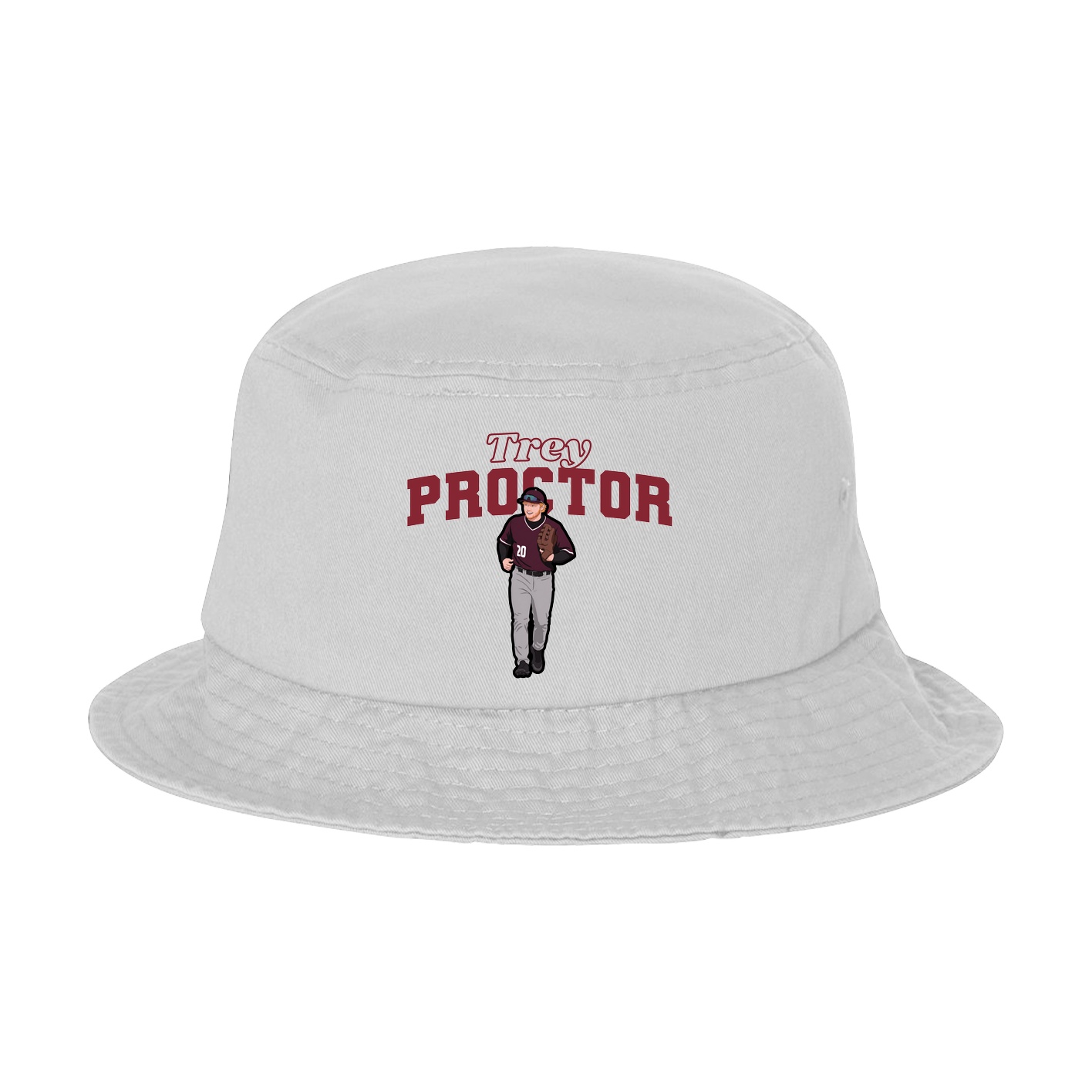 Bucket Cap — Name Arch in White